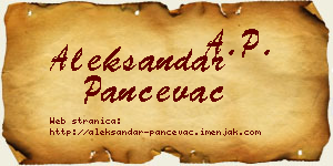 Aleksandar Pančevac vizit kartica